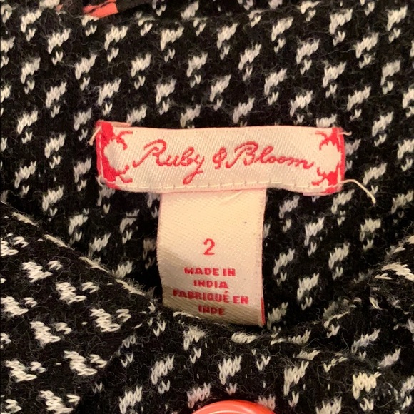 Toddler girl Ruby & Bloom Tweed Coat Sz 2 blk wht - Picture 4 of 9